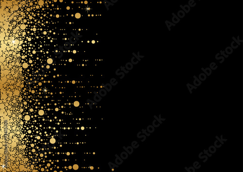 Golden Snow over Black Background - Abstract Illustration, Vector