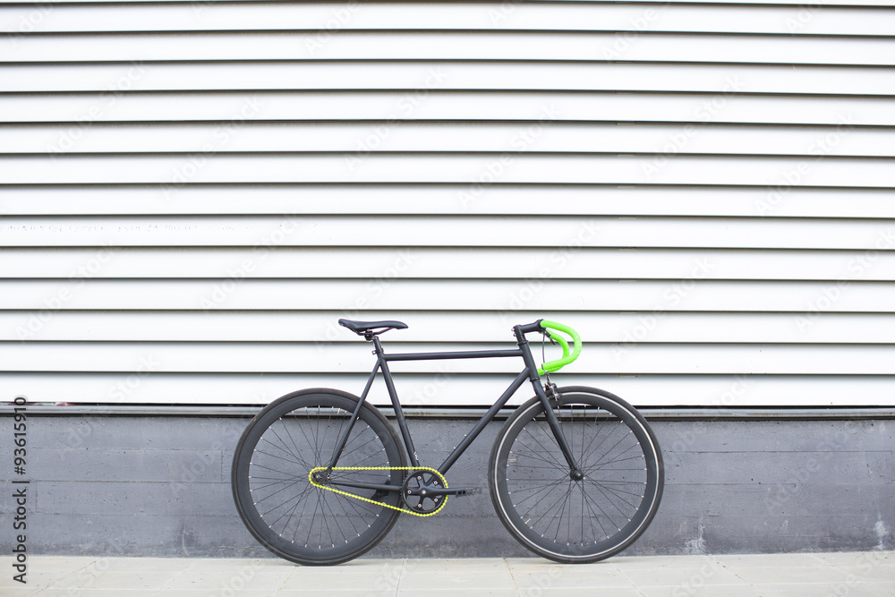 Fixie bike on urban background. Fixed bike.
