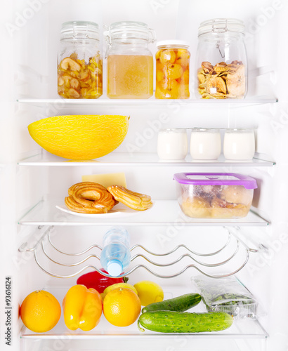 refrigerator with variouis products