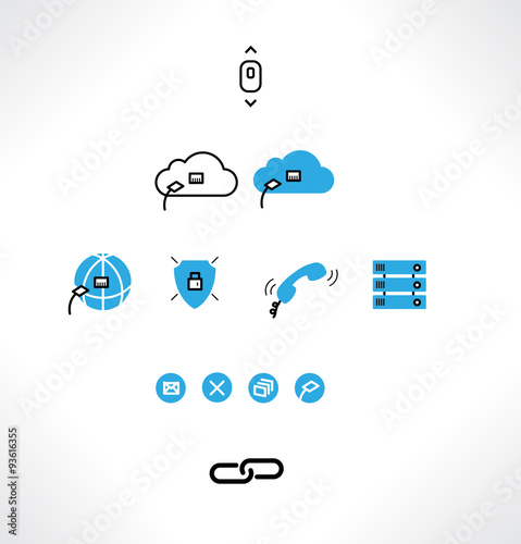 Communication and IT set icon.