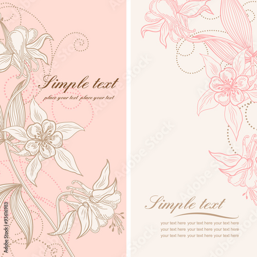 Stock vector wedding card or invitation with abstract floral bac
