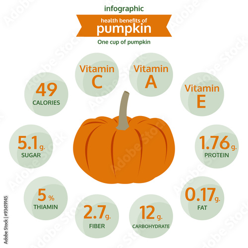 benefit health of pumpkin, info graphic food vector
