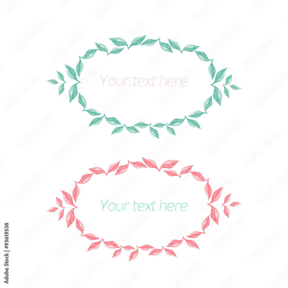 Spring floral circle ornament with text 