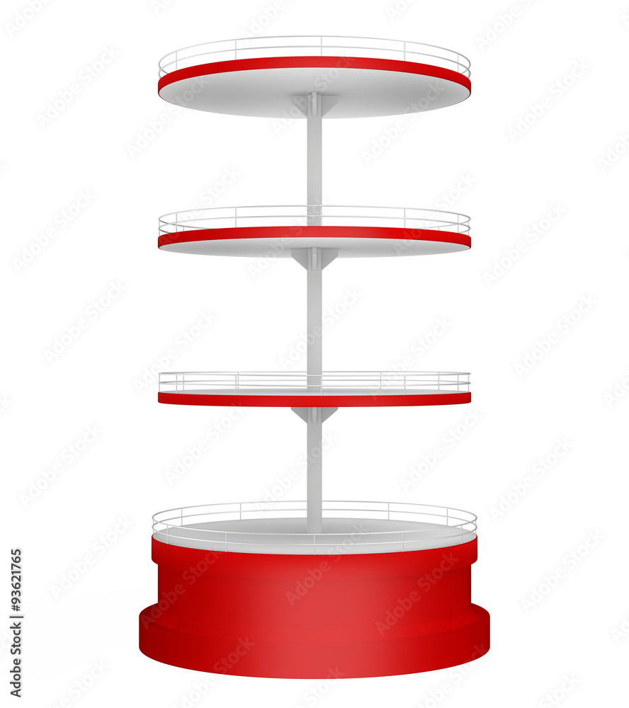 Round supermarket shelf. isolated on white background Round supermarket shelf. isolated on white background