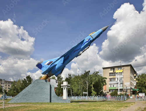 Monument to MiG-23 in Lukhovitsy. Russia photo