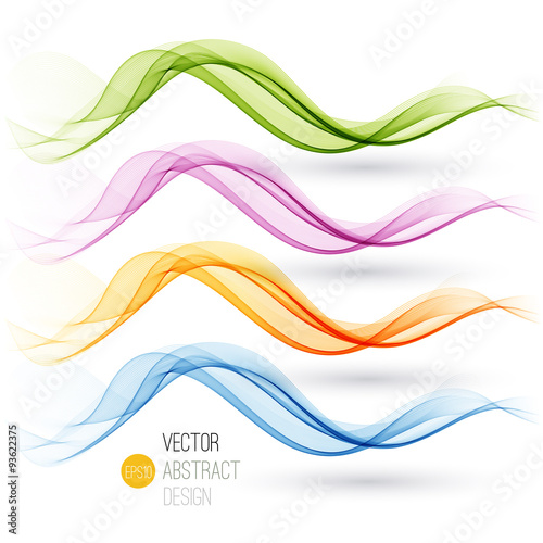 Set of abstract waves. Vector illustration 