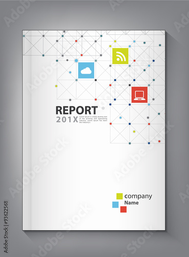 Modern Annual report Cover design vector dot technology