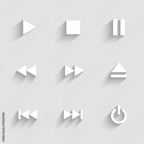 Multimedia icons. Flat design