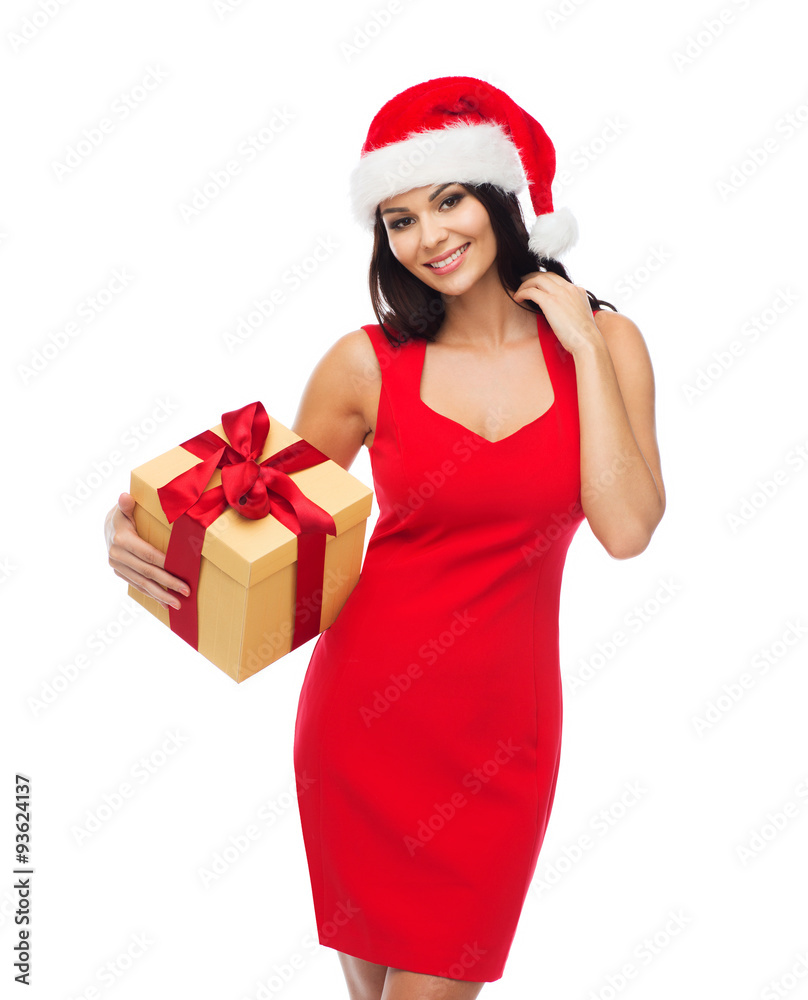 beautiful sexy woman in santa hat with gift box beautiful sexy woman in santa hat with gift box