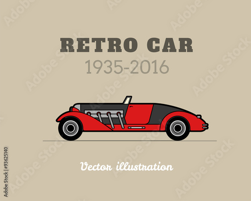 Retro cabriolet sport car, vintage collection