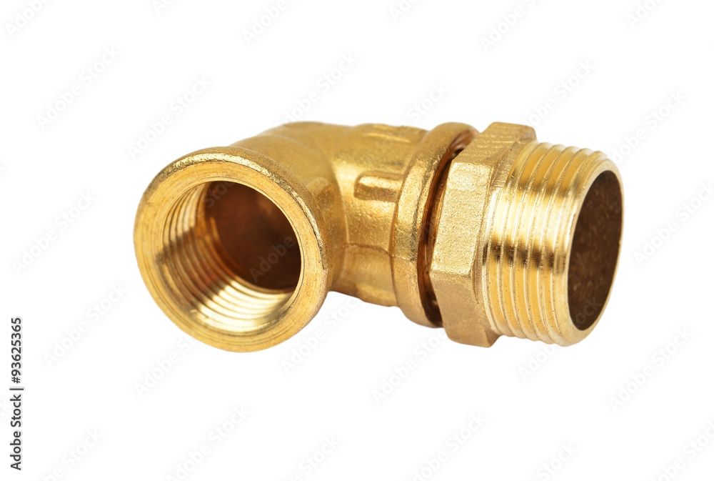 Angle plumbing fitting, isolated on white background Angle plumbing fitting, isolated on white background
