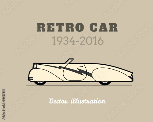 Retro cabriolet sport car, vintage collection