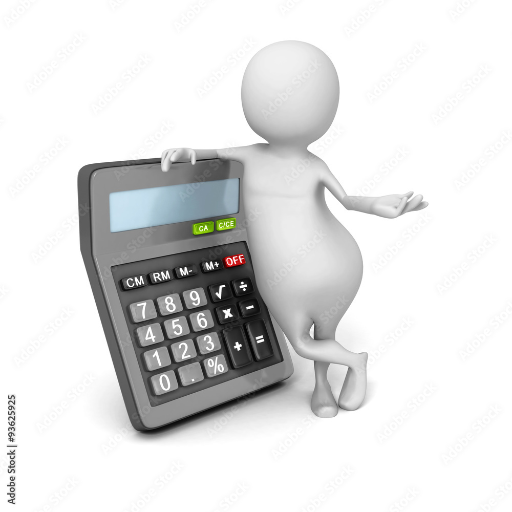 Abstract 3d Person With Calculator Abstract 3d Person With Calculator