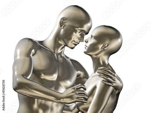 Rendered illustration of couple in love