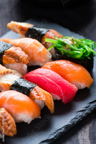 Canvas Print Various kinds of sushi