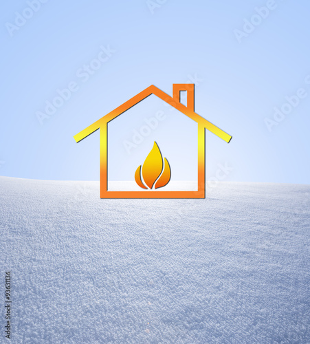 Energiesparhaus inm Schnee