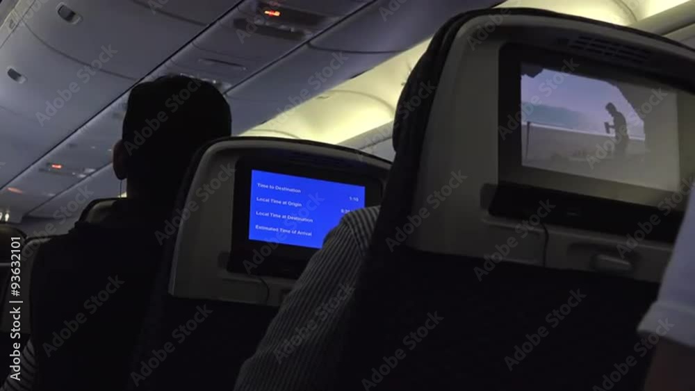 International flight Munich Germany to Houston passenger cabin 4K International flight Munich Germany to Houston passenger cabin 4K