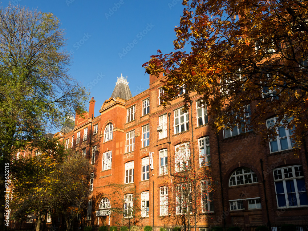 Autumn in Sackville Gardens in the city of Manchester, Cheshire, England, UK