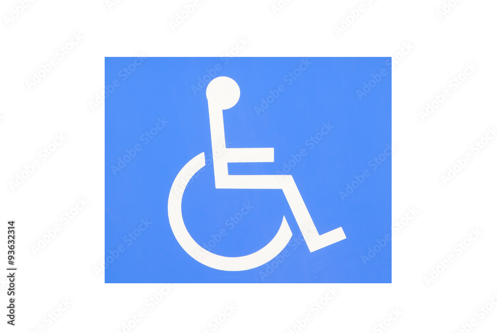 Blue handicap parking or wheelchair parking space sign.. Blue handicap parking or wheelchair parking space sign..
