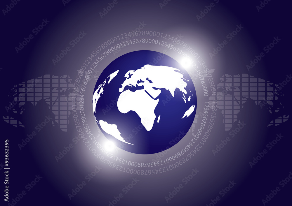 Digital Earth Technology Vector Background Digital Earth Technology Vector Background