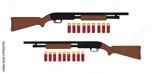 Shotgun with bullets. Game resources