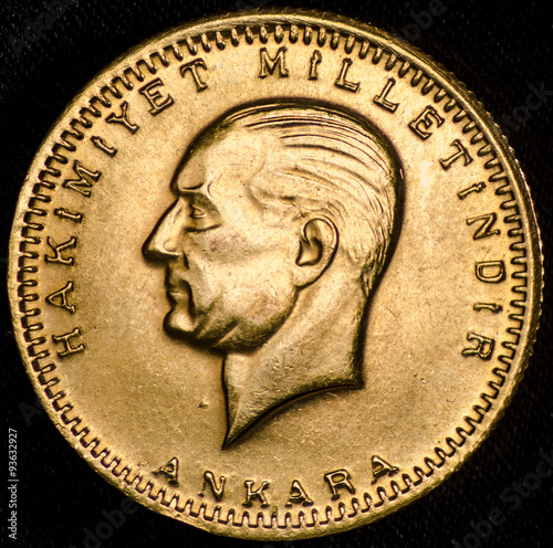Fotografía Kurush Ataturk Turkish Gold Coin (Obverse)