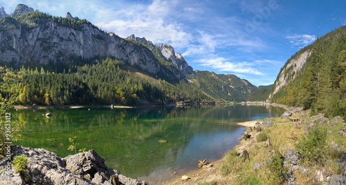 Panorama Gosausee gegen Westen / Salzkammergut / Steiermark / Österreich