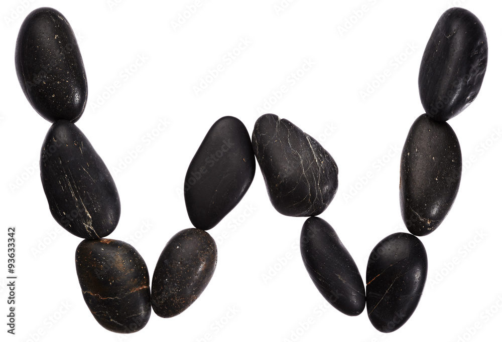 Alphabet from stones. Letter W Alphabet from stones. Letter W