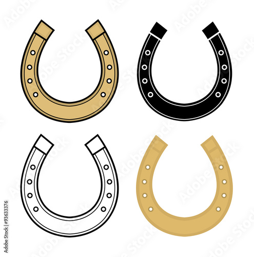 4 horseshoes in different styles