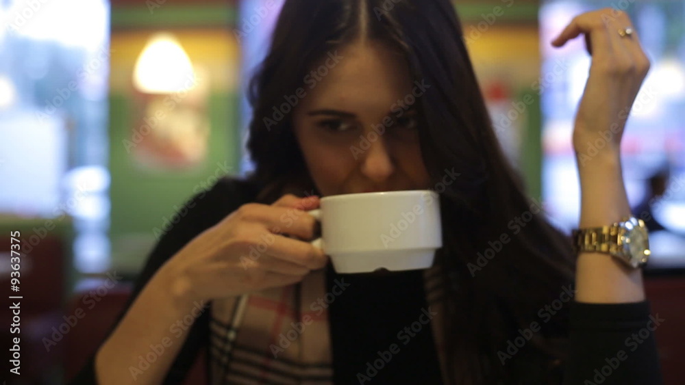Girl eating cake with a fork Girl eating cake with a fork