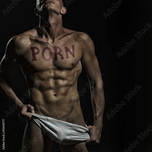 Foto Man with porn text