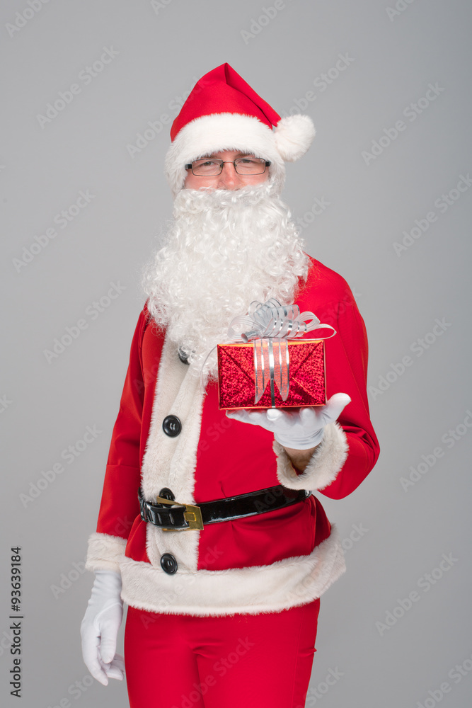 Portrait of happy Santa Claus with a huge sack Portrait of happy Santa Claus with a huge sack