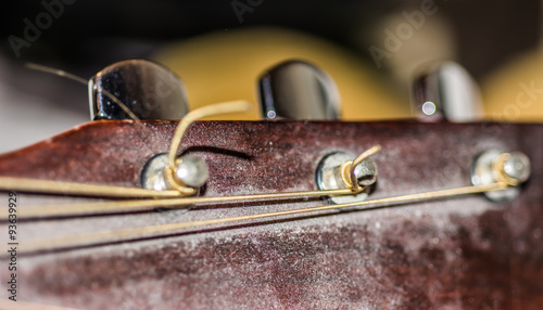 Guitar neck close up