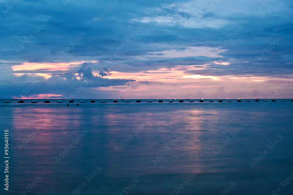 Pattaya, Thailand, Wongamat beach on sunset