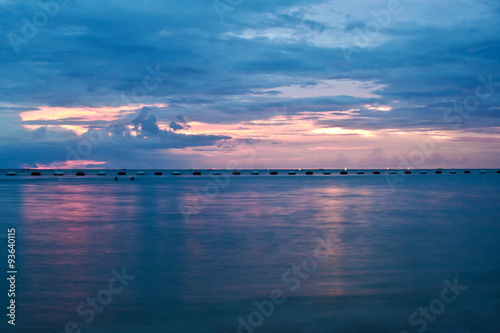 Pattaya, Thailand, Wongamat beach on sunset