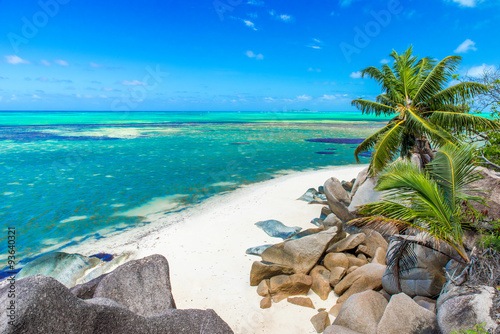 Beautiful beach, Island Praslin - Seychelles photo