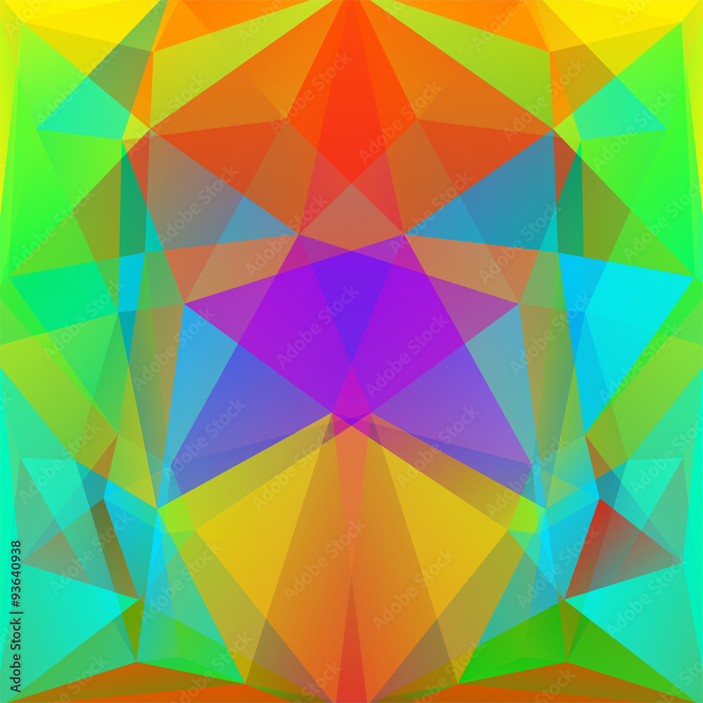 abstract background consisting of green, yellow, purple triangle