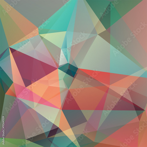 abstract background consisting of green  red  brown  orange triangle
