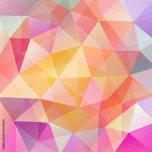 abstract background consisting of pink, yellow, orange triangles