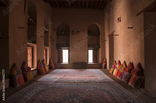 Inside of the arabic Nizwa Fort in Nizwa, Oman