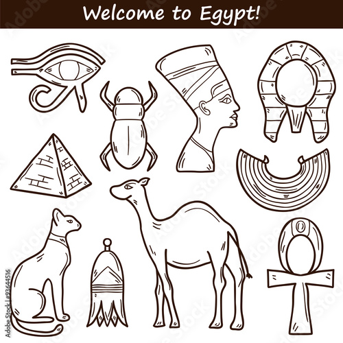 Hand drawn Egypt icons