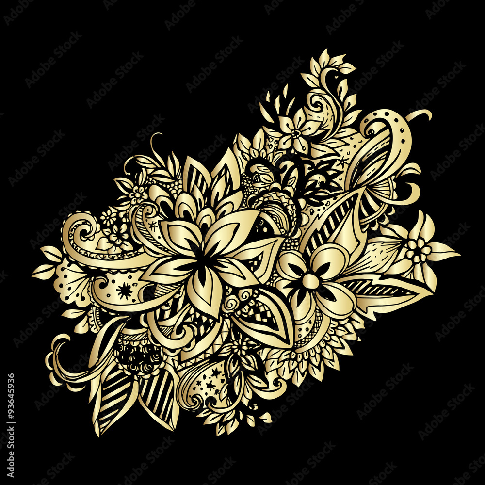 Fototapeta premium Hand drawn lined pattern