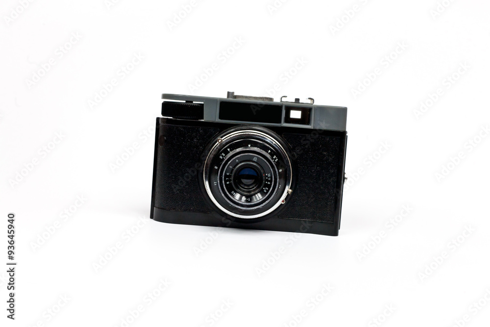 Retro photo camera on a white background Retro photo camera on a white background