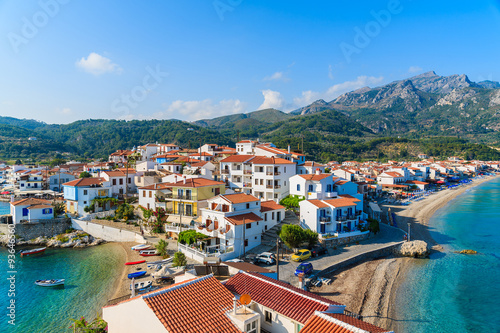 Fototapeta Naklejka Na Ścianę i Meble -  A view of Kokkari village and beautiful coast of Samos island, Greece