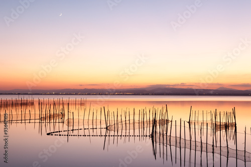 Puesta de sol en la Albufera de Valencia  Espa  a