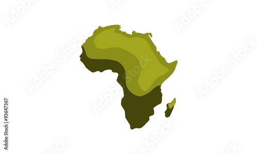 Green image of modern Africa map