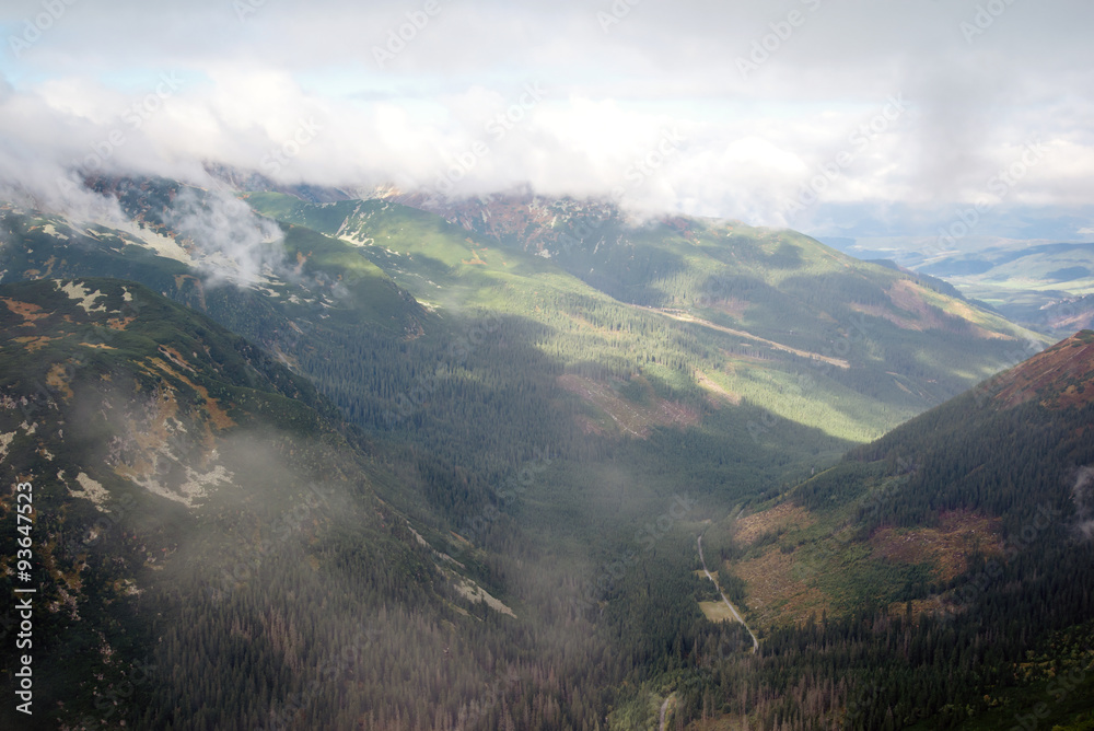 view from Volovec at Tatra mountains
