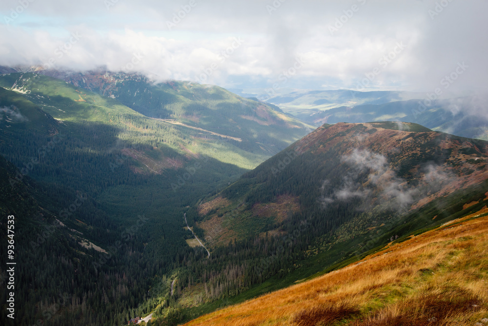 Fototapeta premium view from Volovec at Tatra mountains 