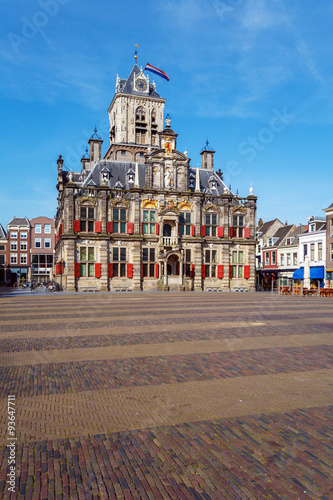 Vintage Building of City Hall, Delt, Holland