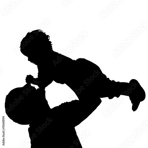father with daughter happy black vector